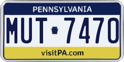 PA license plate MUT7470