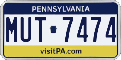 PA license plate MUT7474