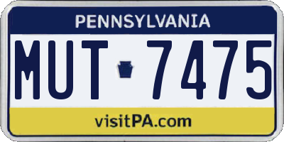 PA license plate MUT7475