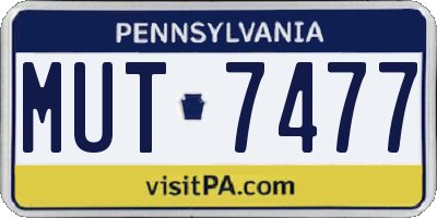 PA license plate MUT7477