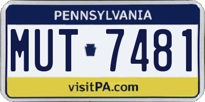 PA license plate MUT7481