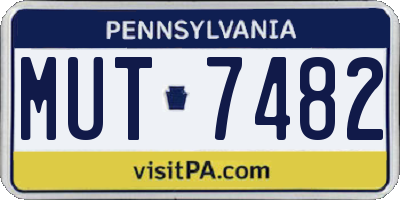 PA license plate MUT7482