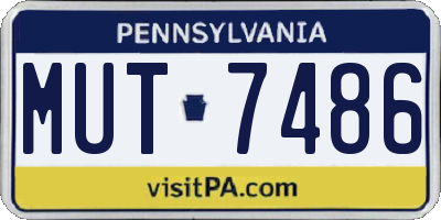 PA license plate MUT7486