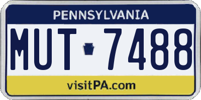 PA license plate MUT7488