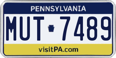 PA license plate MUT7489