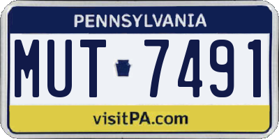 PA license plate MUT7491