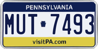 PA license plate MUT7493