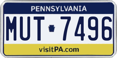 PA license plate MUT7496