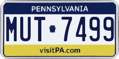 PA license plate MUT7499