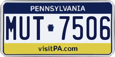 PA license plate MUT7506