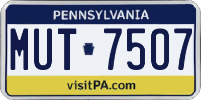 PA license plate MUT7507
