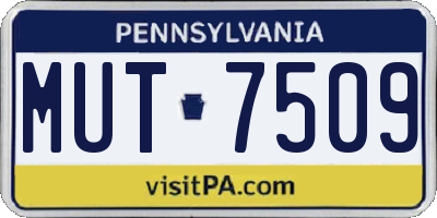 PA license plate MUT7509
