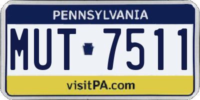 PA license plate MUT7511