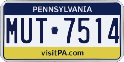 PA license plate MUT7514