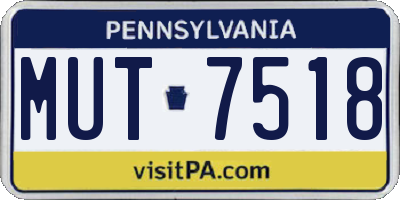 PA license plate MUT7518