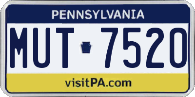 PA license plate MUT7520