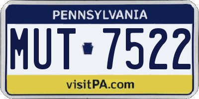 PA license plate MUT7522