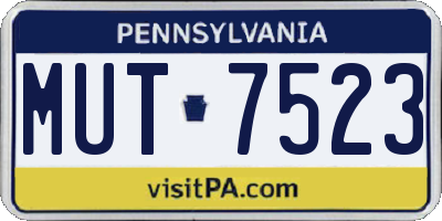 PA license plate MUT7523