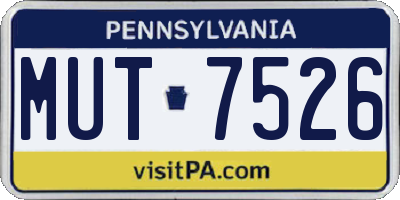 PA license plate MUT7526