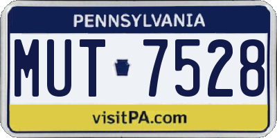 PA license plate MUT7528