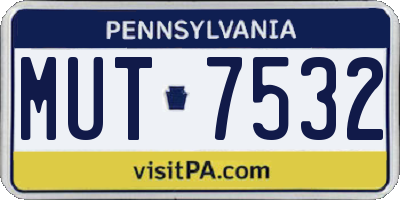 PA license plate MUT7532