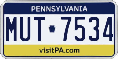 PA license plate MUT7534