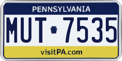 PA license plate MUT7535