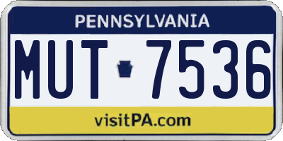 PA license plate MUT7536