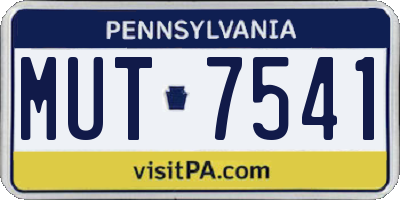 PA license plate MUT7541