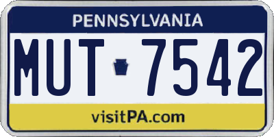 PA license plate MUT7542