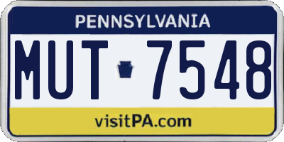 PA license plate MUT7548