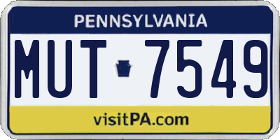 PA license plate MUT7549