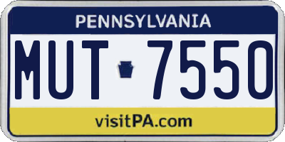 PA license plate MUT7550