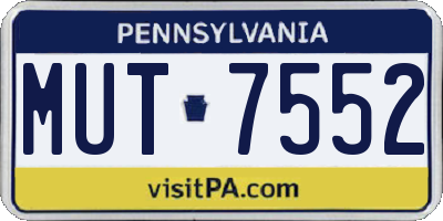 PA license plate MUT7552