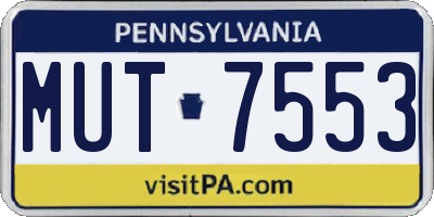 PA license plate MUT7553