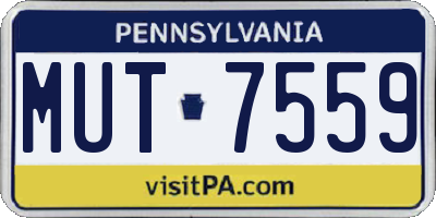 PA license plate MUT7559