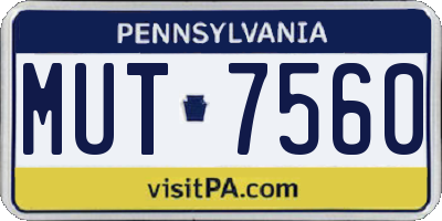PA license plate MUT7560