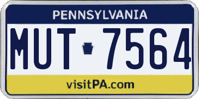 PA license plate MUT7564