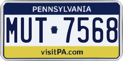 PA license plate MUT7568
