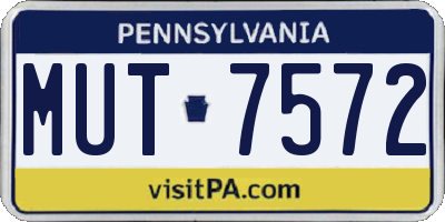 PA license plate MUT7572
