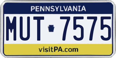 PA license plate MUT7575