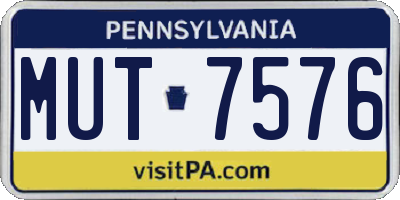 PA license plate MUT7576