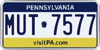 PA license plate MUT7577