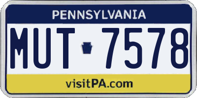 PA license plate MUT7578