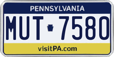 PA license plate MUT7580