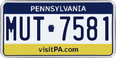 PA license plate MUT7581
