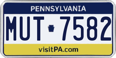 PA license plate MUT7582