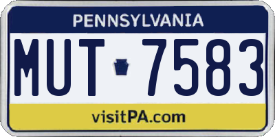 PA license plate MUT7583