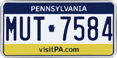 PA license plate MUT7584