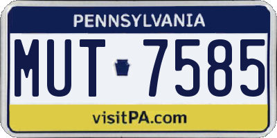 PA license plate MUT7585